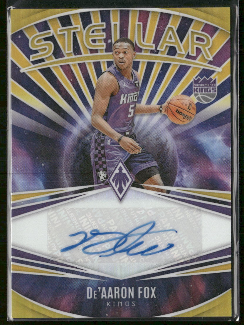2023-24 Panini Phoenix Stellar Signatures Gold De'Aaron Fox #/10 AU #SS-FOX