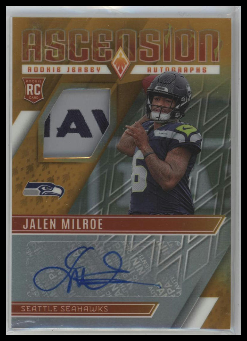 2025 Panini Phoenix Ascension Jersey Auto Rookie Logo Prizm Jalen Milroe #/10