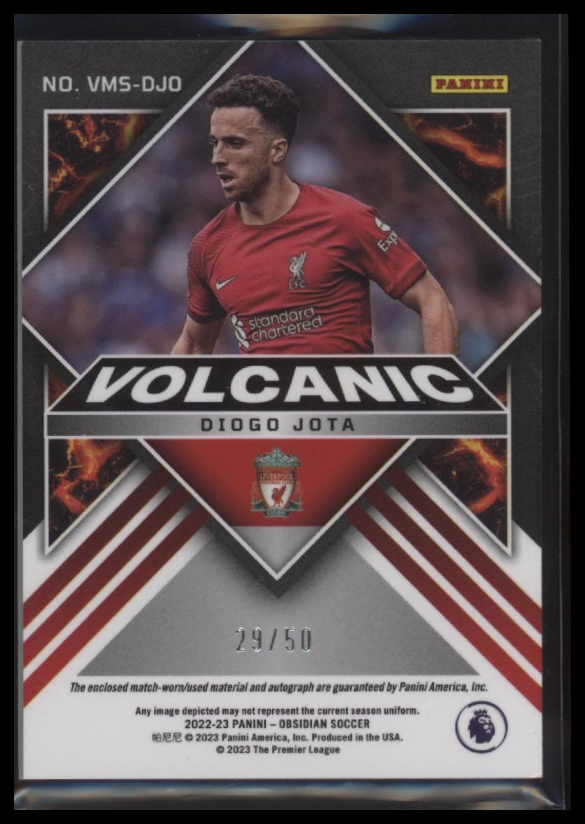 2022-23 Panini Obsidian Volcanic Material Signatures Purple Diogo Jota #/50