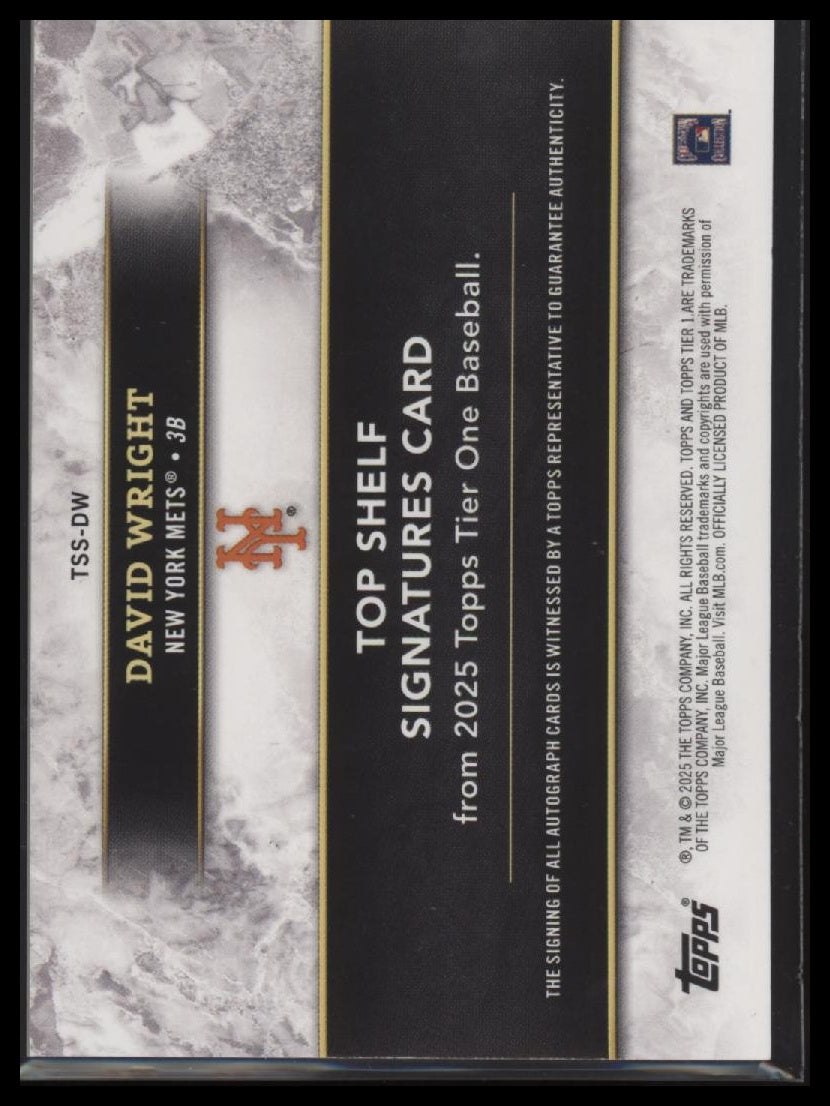 2025 Topps Tier One Top Shelf Signatures Blue Foil David Wright #/25 AU #TSS-DW