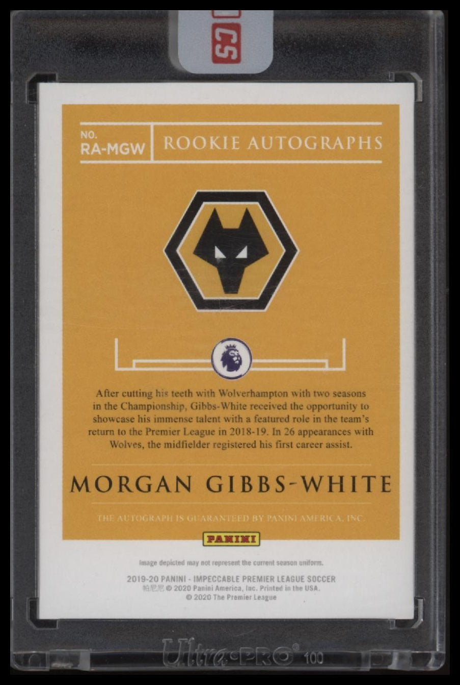 2019-20 Panini Impeccable Premier League Rookie Auto Morgan Gibbs-White #/99
