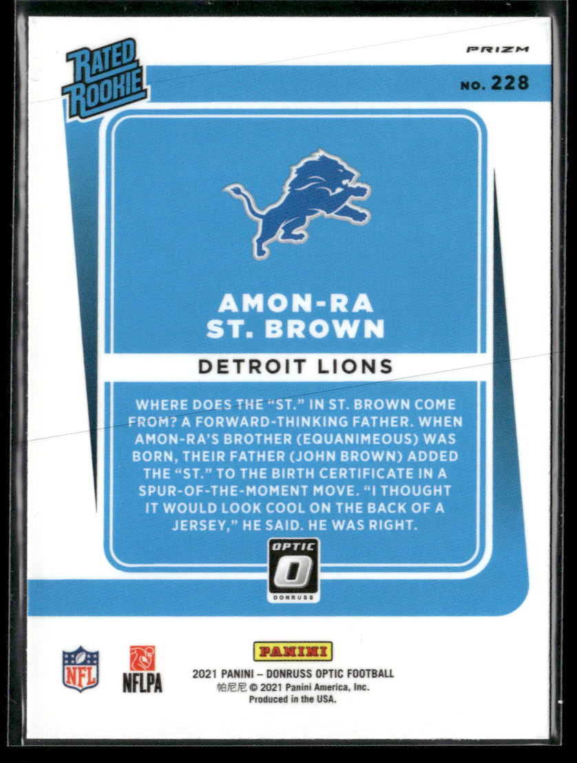 2021 Donruss Optic Holo Amon-Ra St. Brown RC #228