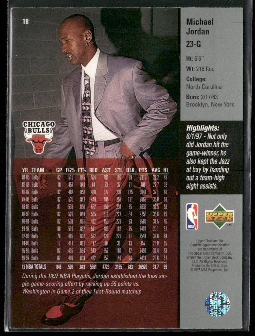 1997-98 Upper Deck Michael Jordan #18