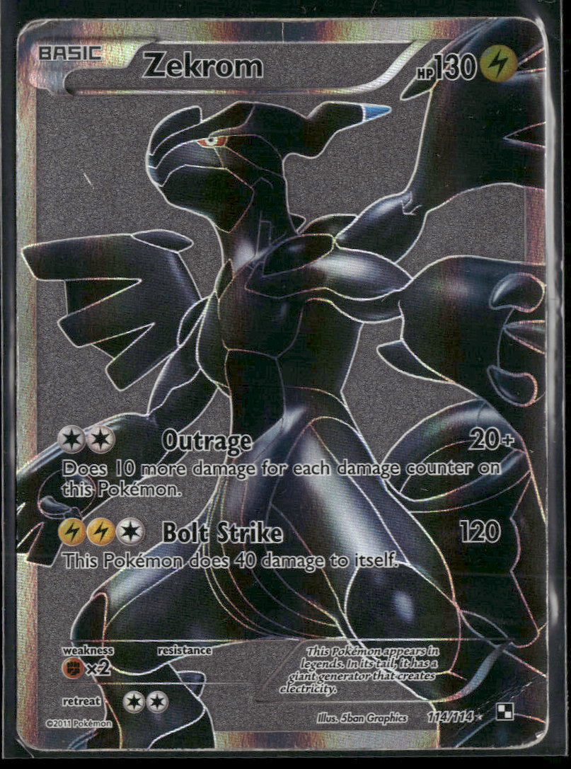 Black and White Zekrom (114 Full Art) #114/114 Damaged