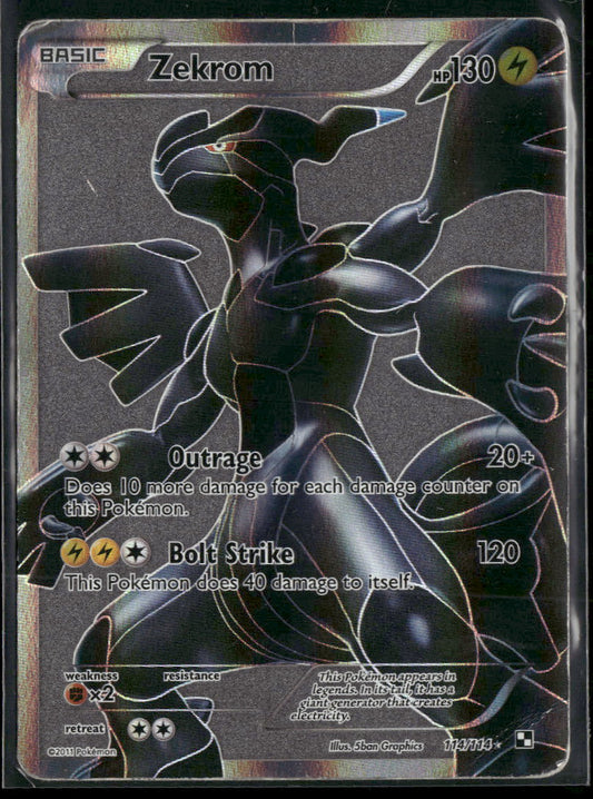 Black and White Zekrom (114 Full Art) #114/114 Damaged