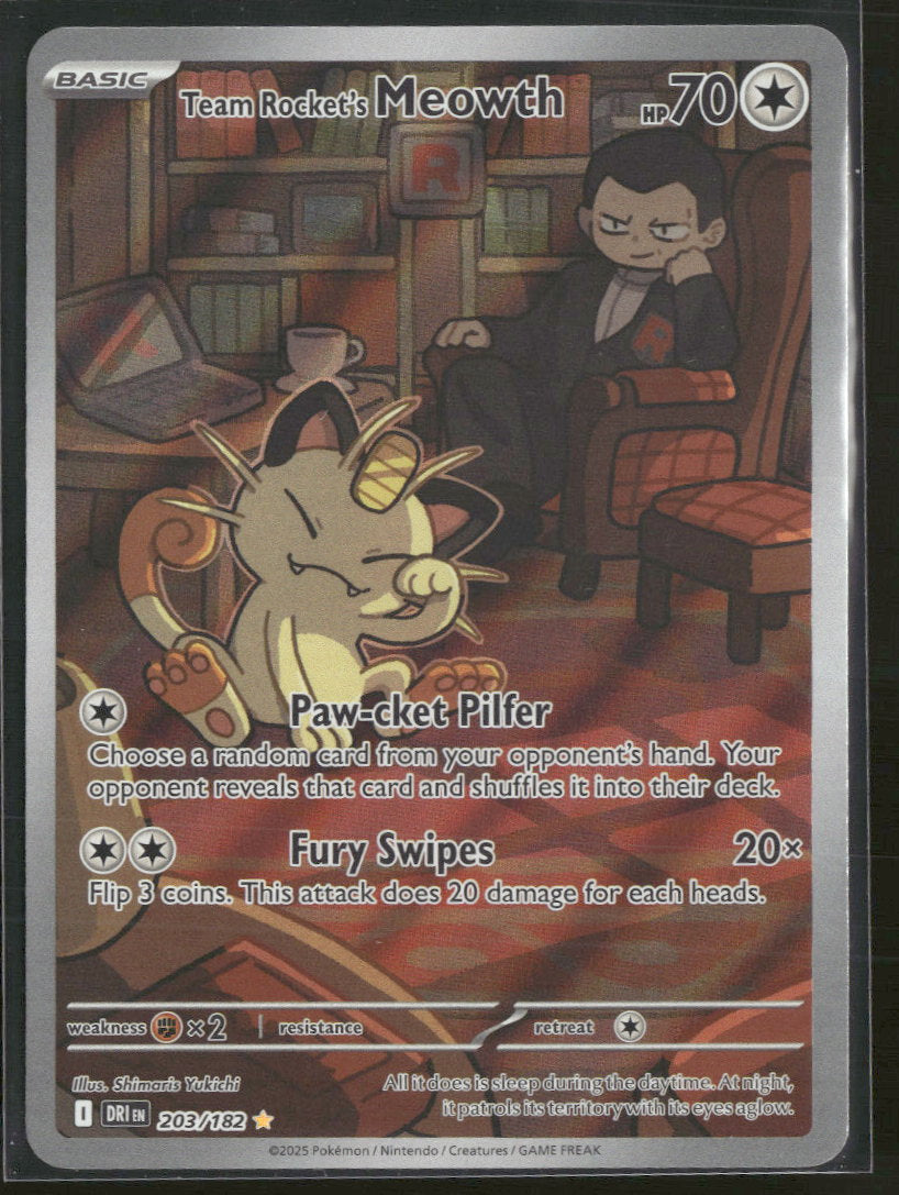 SV10: Destined Rivals Team Rocket's Meowth #203/182