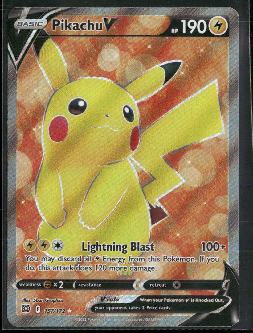 SWSH09: Brilliant Stars Pikachu V (Full Art) #157/172