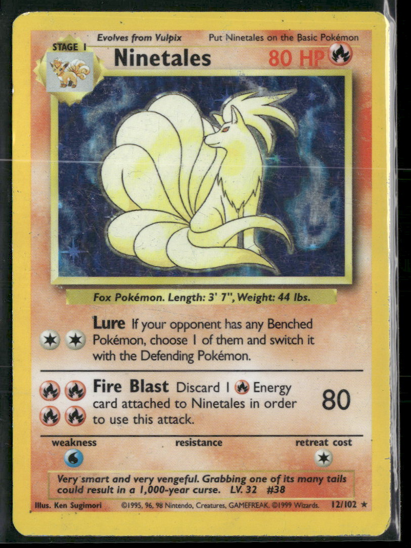 Base Set Ninetales #012/102 Damaged