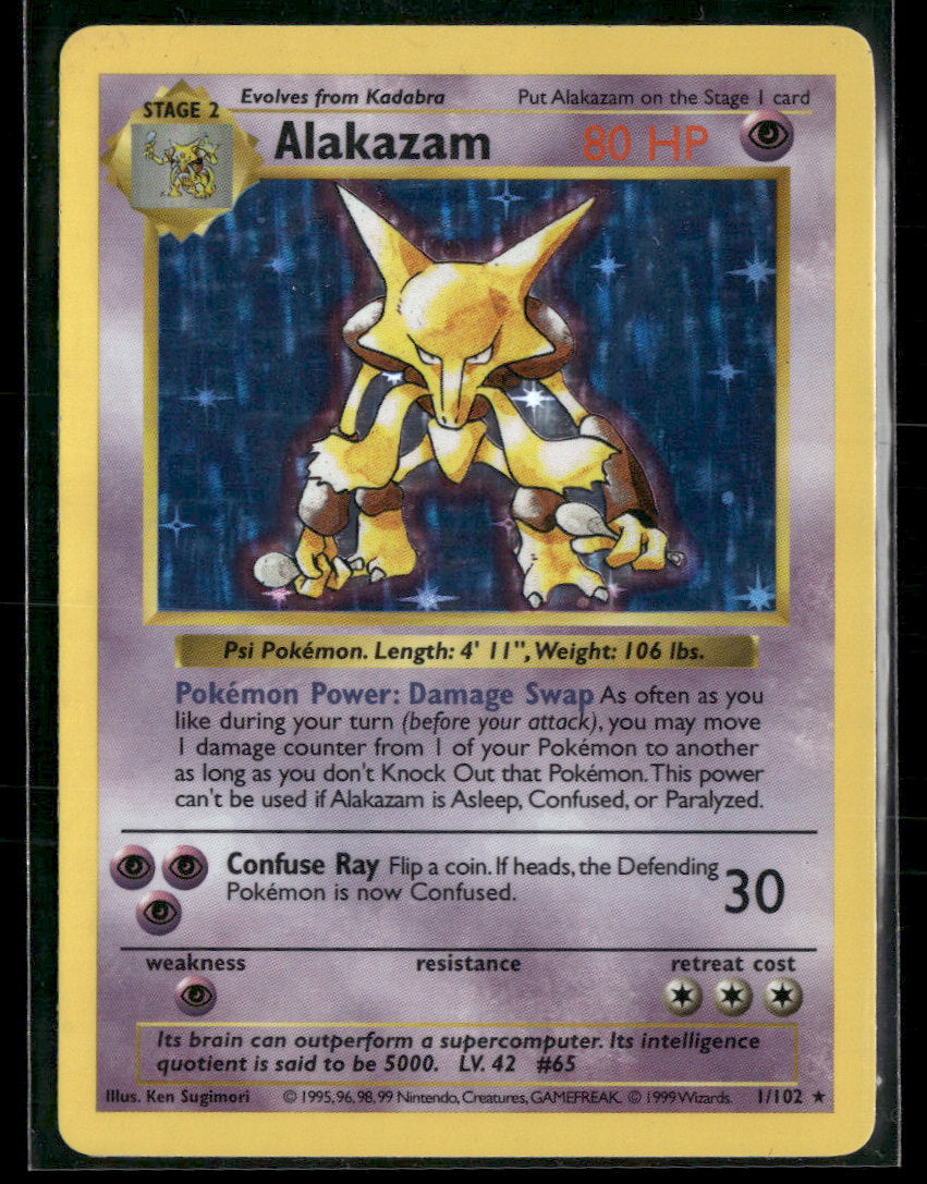 Base Set (Shadowless) Alakazam #001/102