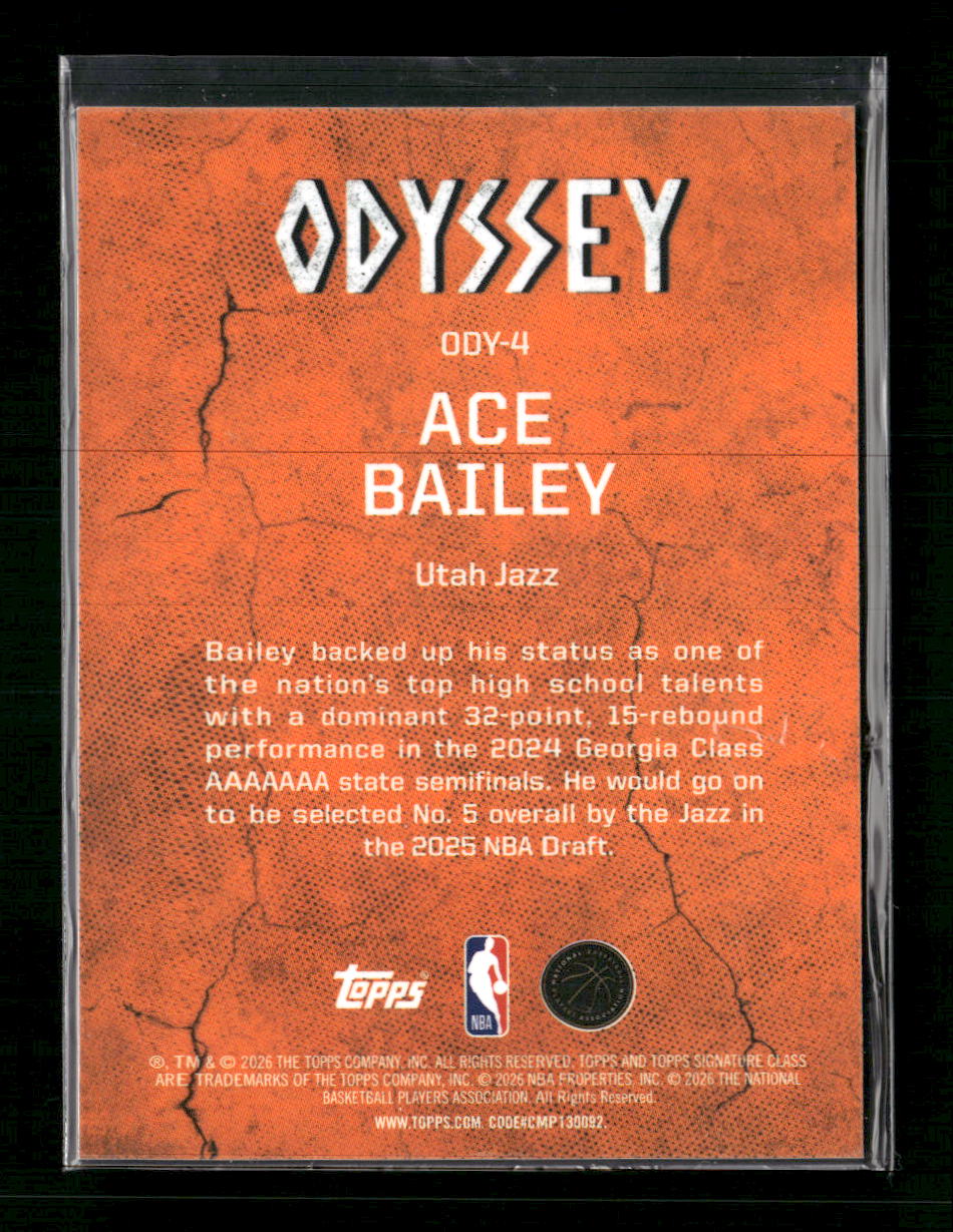 2025-26 Topps Signature Class Odyssey Ace Bailey #ODY-4