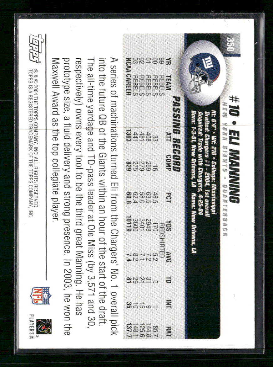 2004 Topps Eli Manning RC #350