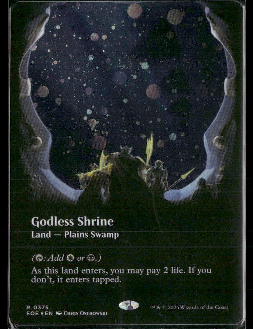 Edge of Eternities Godless Shrine (Borderless) (Galaxy Foil) #375