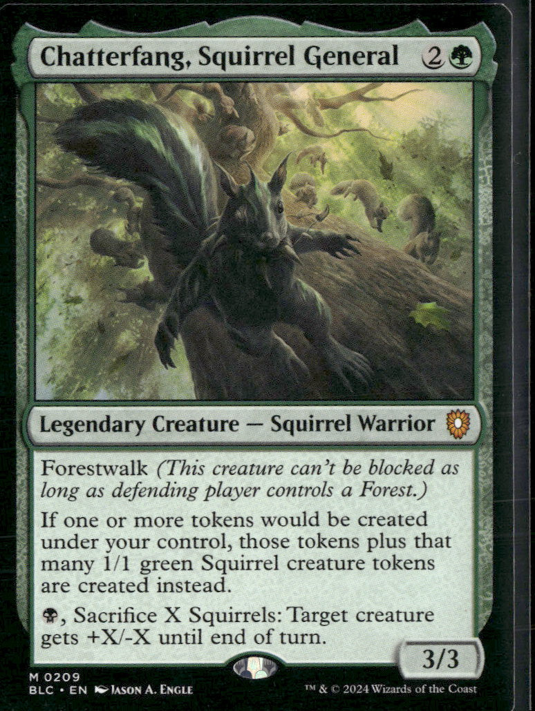Commander: Bloomburrow Chatterfang, Squirrel General #209