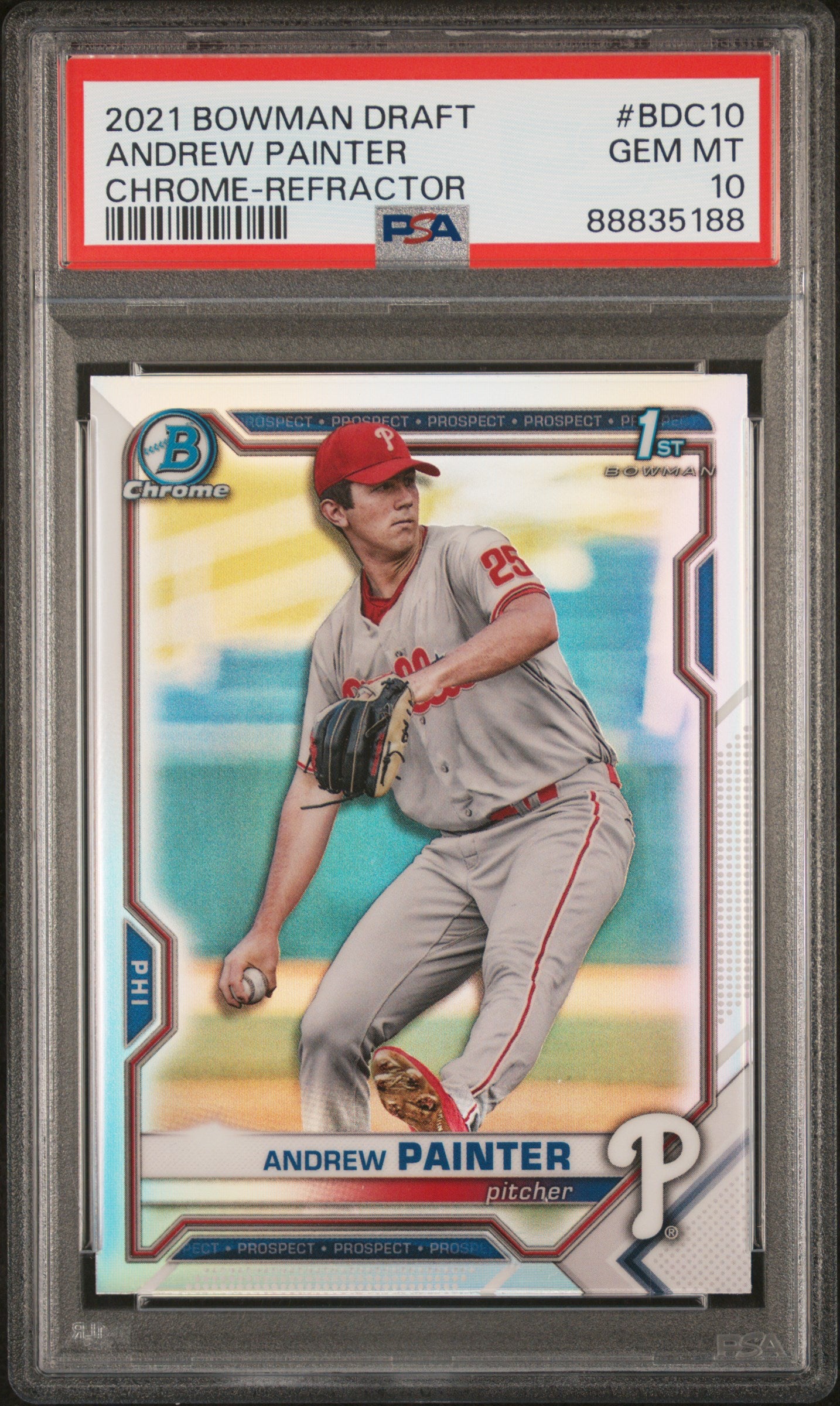 2021 Bowman Draft Chrome-Refractor Andrew Painter 10 PSA #BDC10