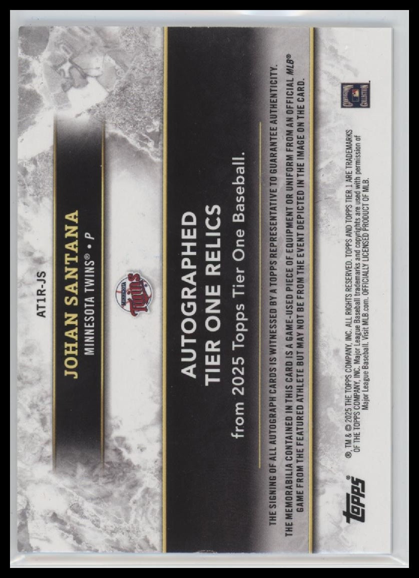 2025 Topps Tier One Tier One Autographed Relics Johan Santana #AT1R-JS /99