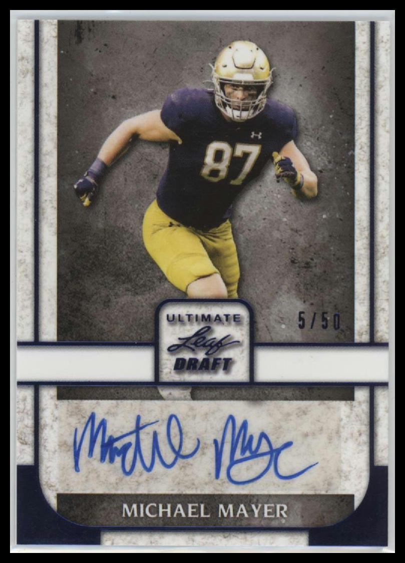 2022 Leaf Ultimate Draft Navy Michael Mayer #BA-MM1 /50