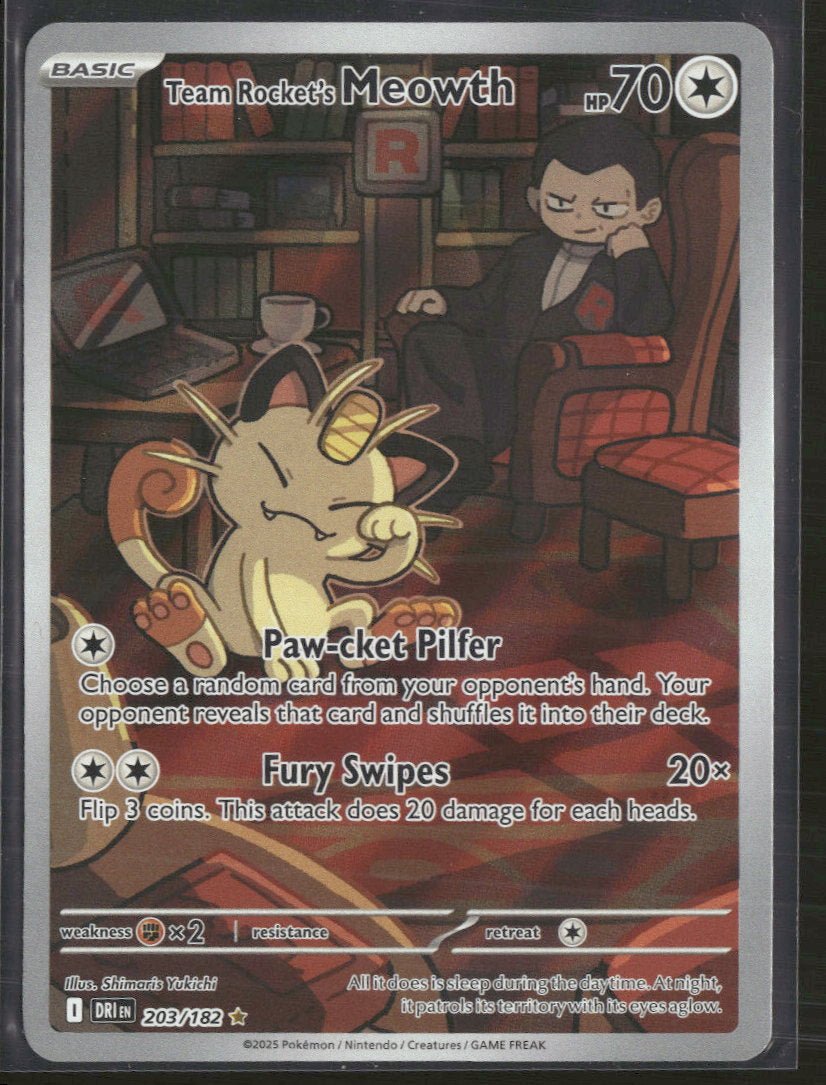 SV10: Destined Rivals Team Rocket's Meowth #203/182