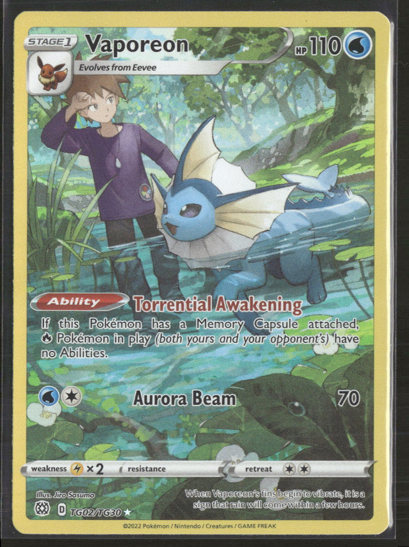 SWSH09: Brilliant Stars Trainer Gallery Vaporeon #TG02/TG30