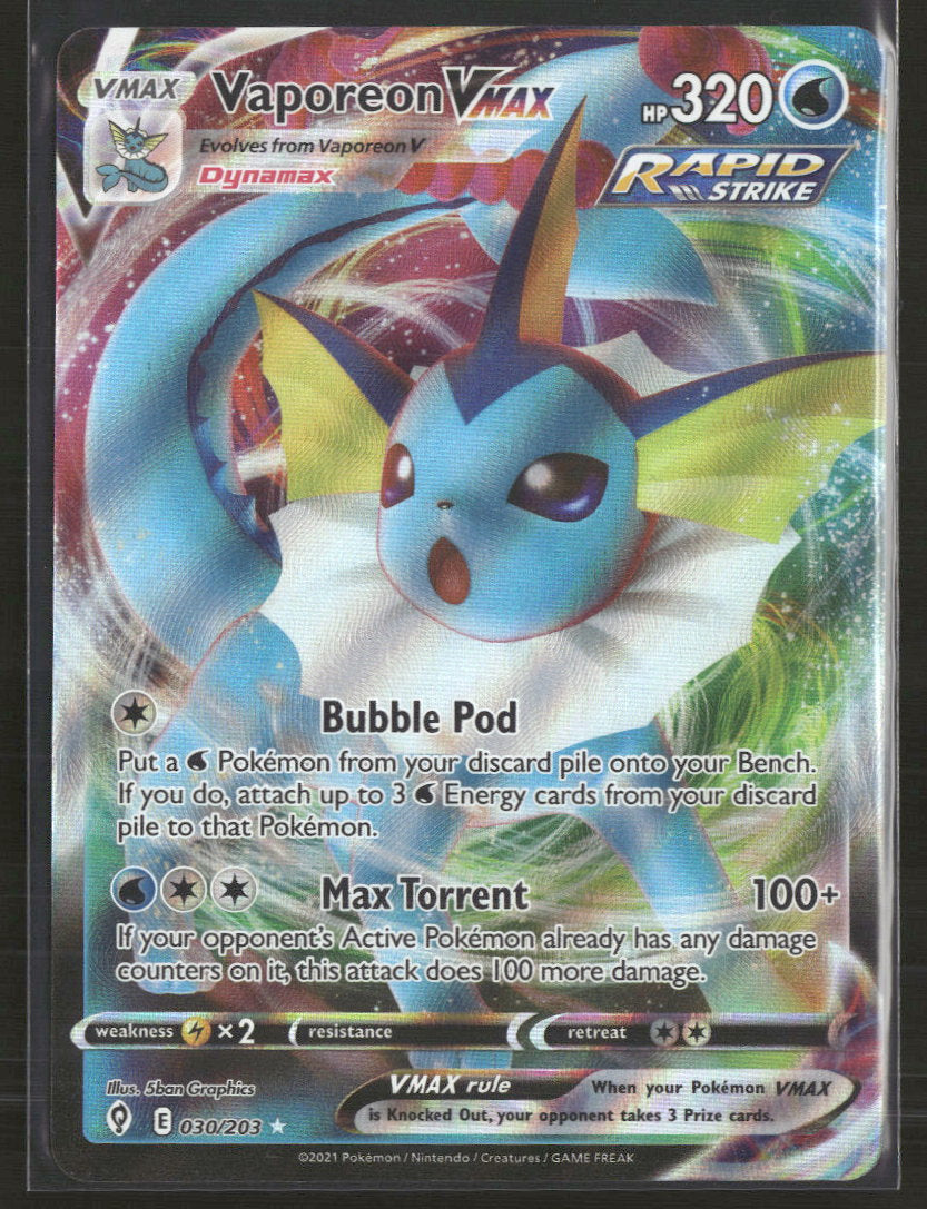 SWSH07: Evolving Skies Vaporeon VMAX #030/203