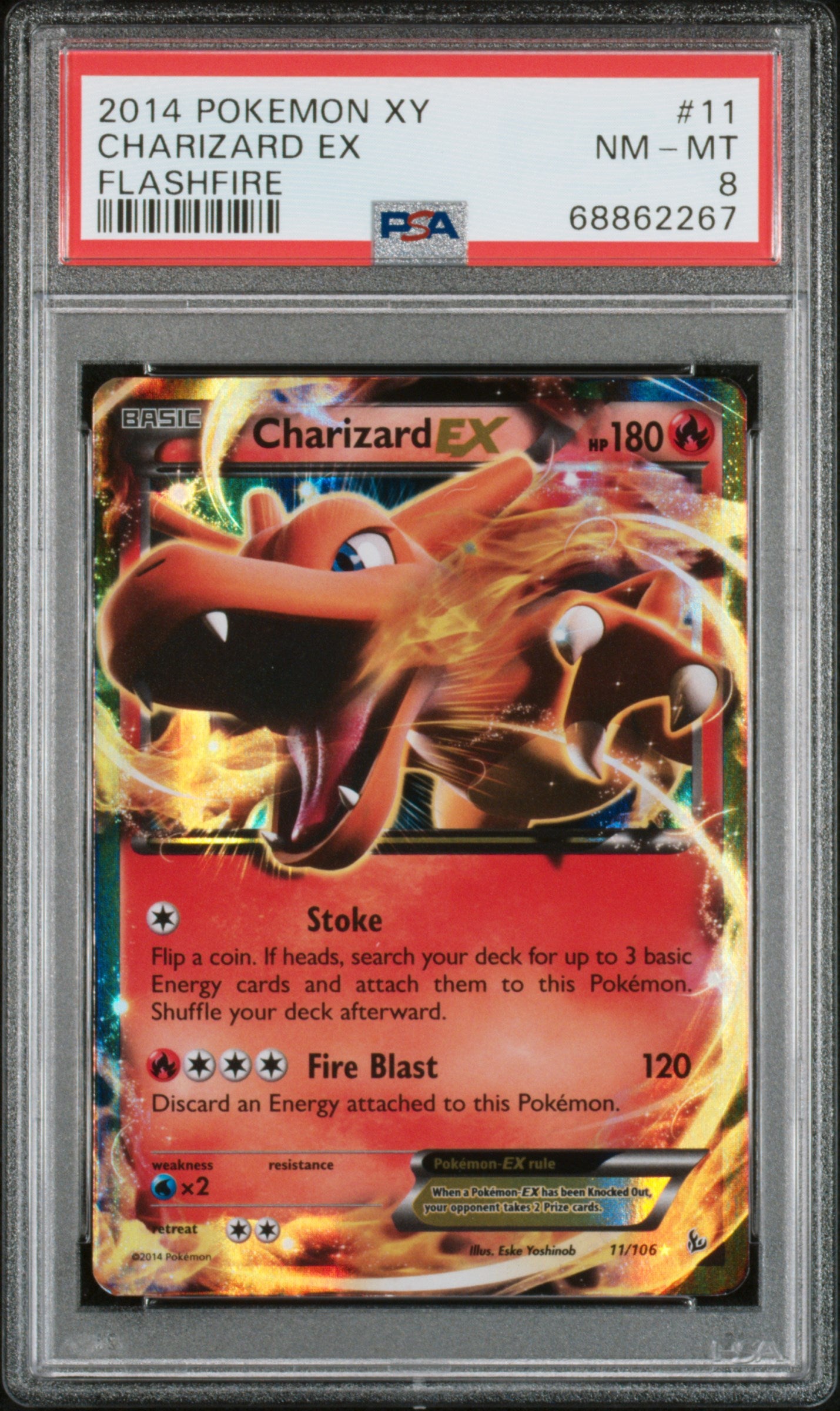 2014 Pokemon Xy Flashfire Flashfire Charizard Ex 8 PSA #11