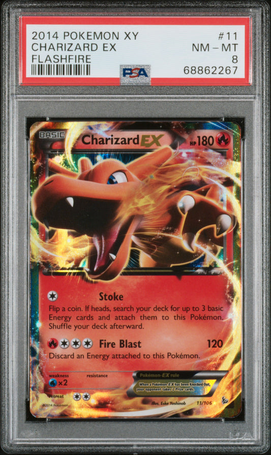 2014 Pokemon Xy Flashfire Flashfire Charizard Ex 8 PSA #11