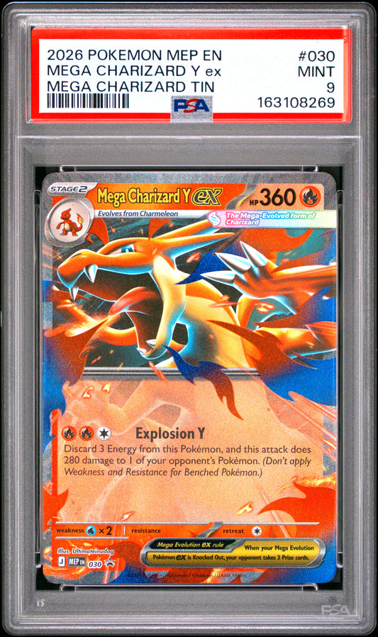 Black Star Promo Mega Charizard Tin Mega Charizard Y Ex 9 PSA #030