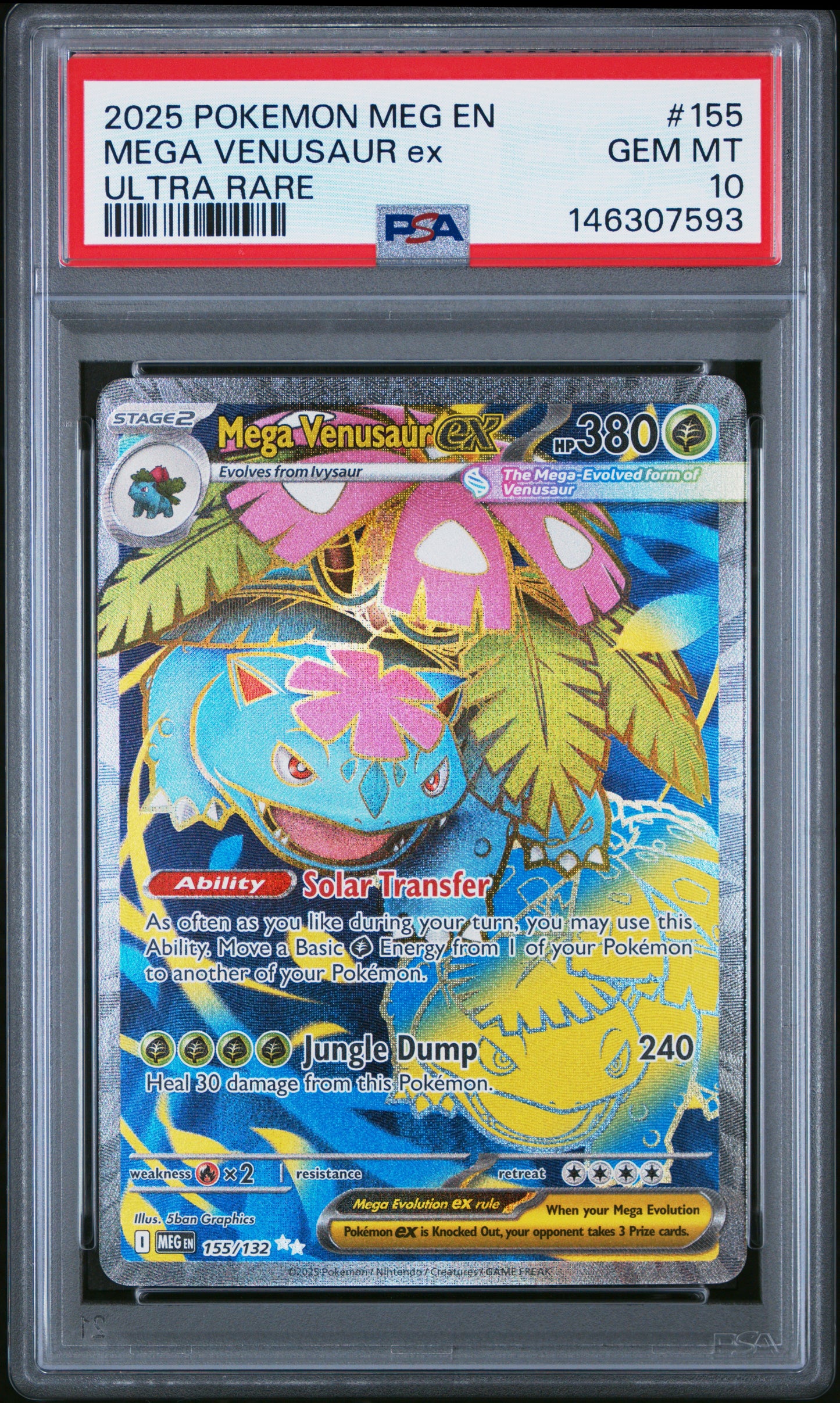 2025 Pokemon Meg En-Mega Evolution Ultra Rare Mega Venusaur Ex 10 PSA #155