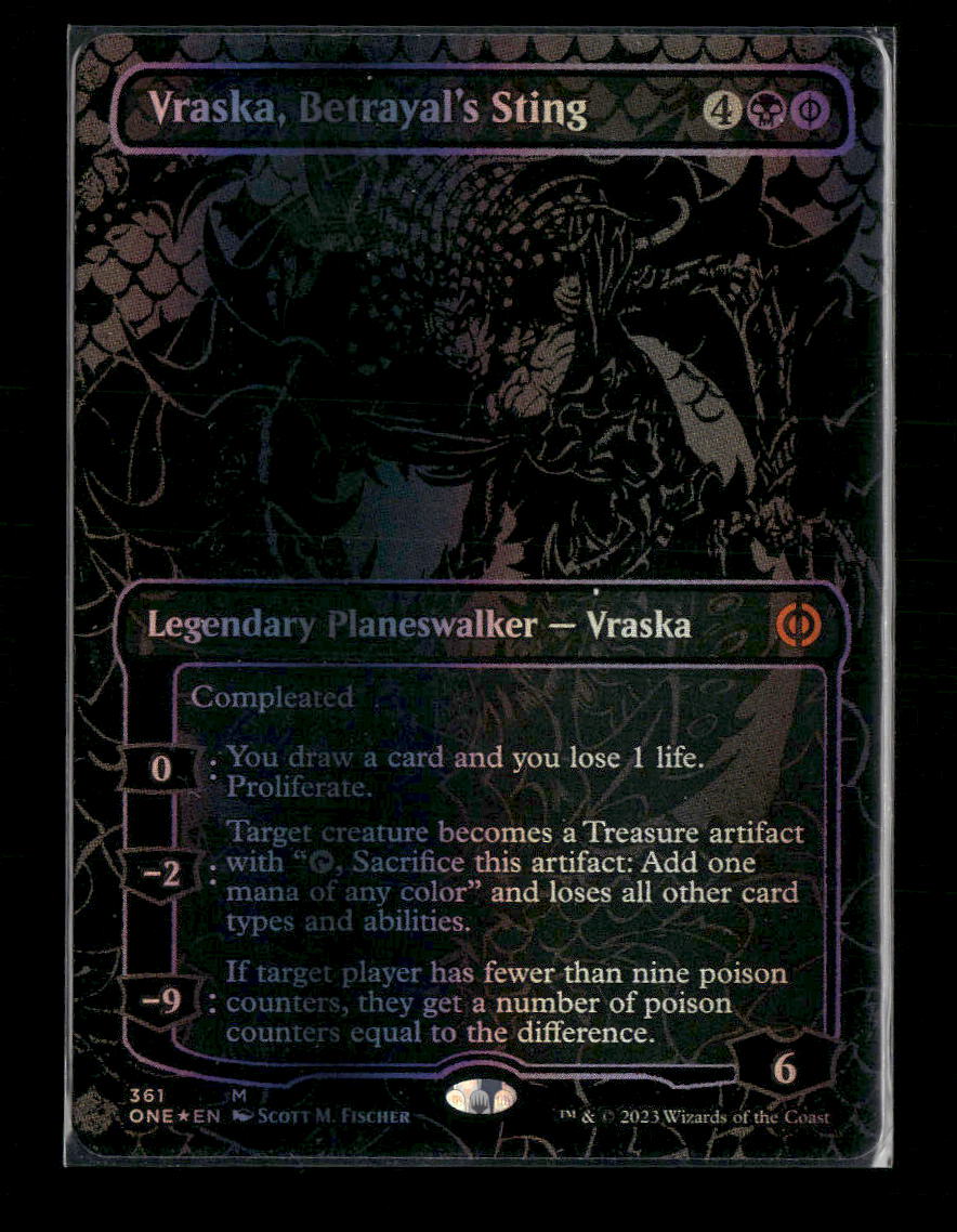 Phyrexia: All Will Be One Vraska, Betrayal's Sting (Oil Slick Raised Foil) #361