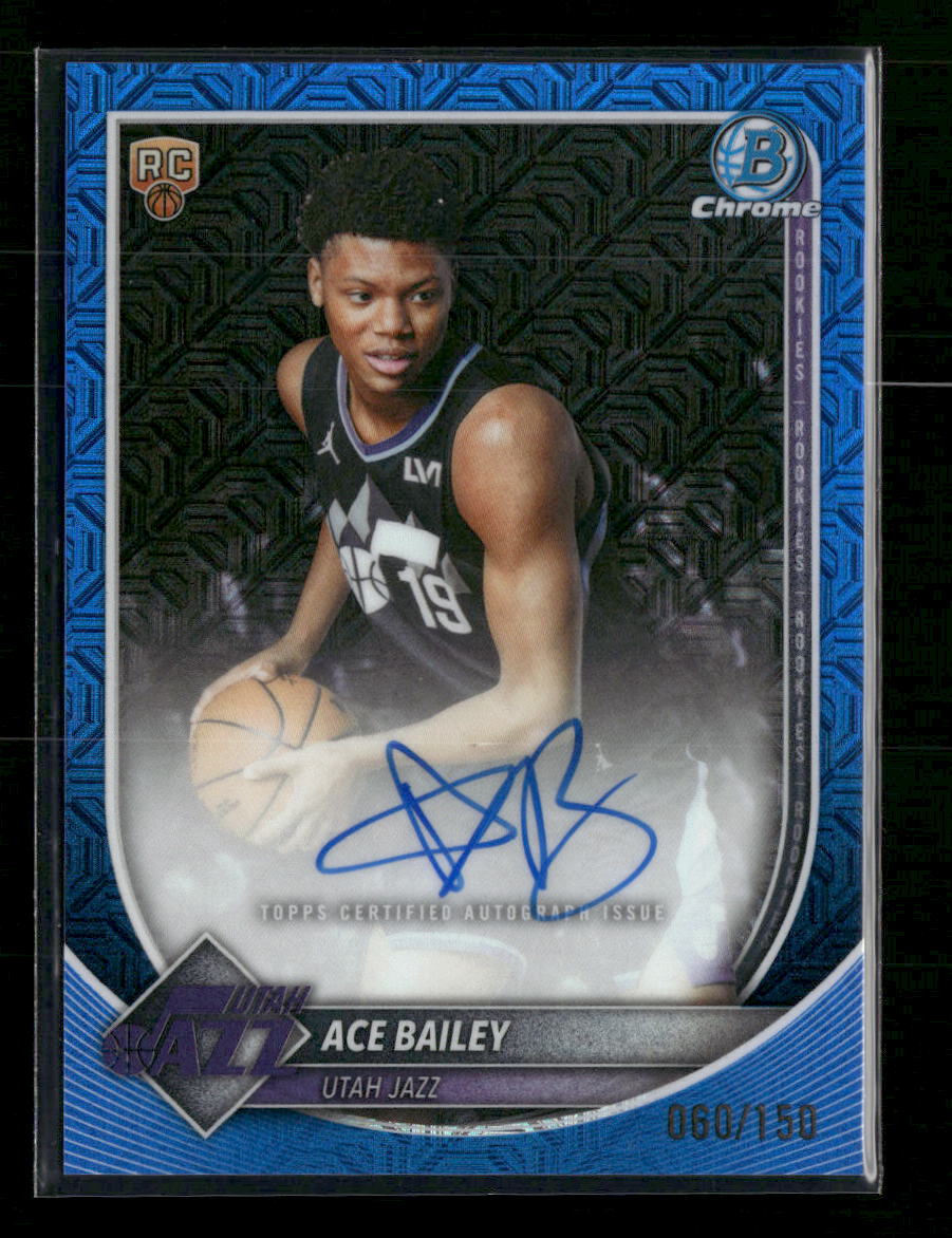2025-26 Bowman Chrome Autographs Blue Mojo Ace Bailey /150 #BCA-AB