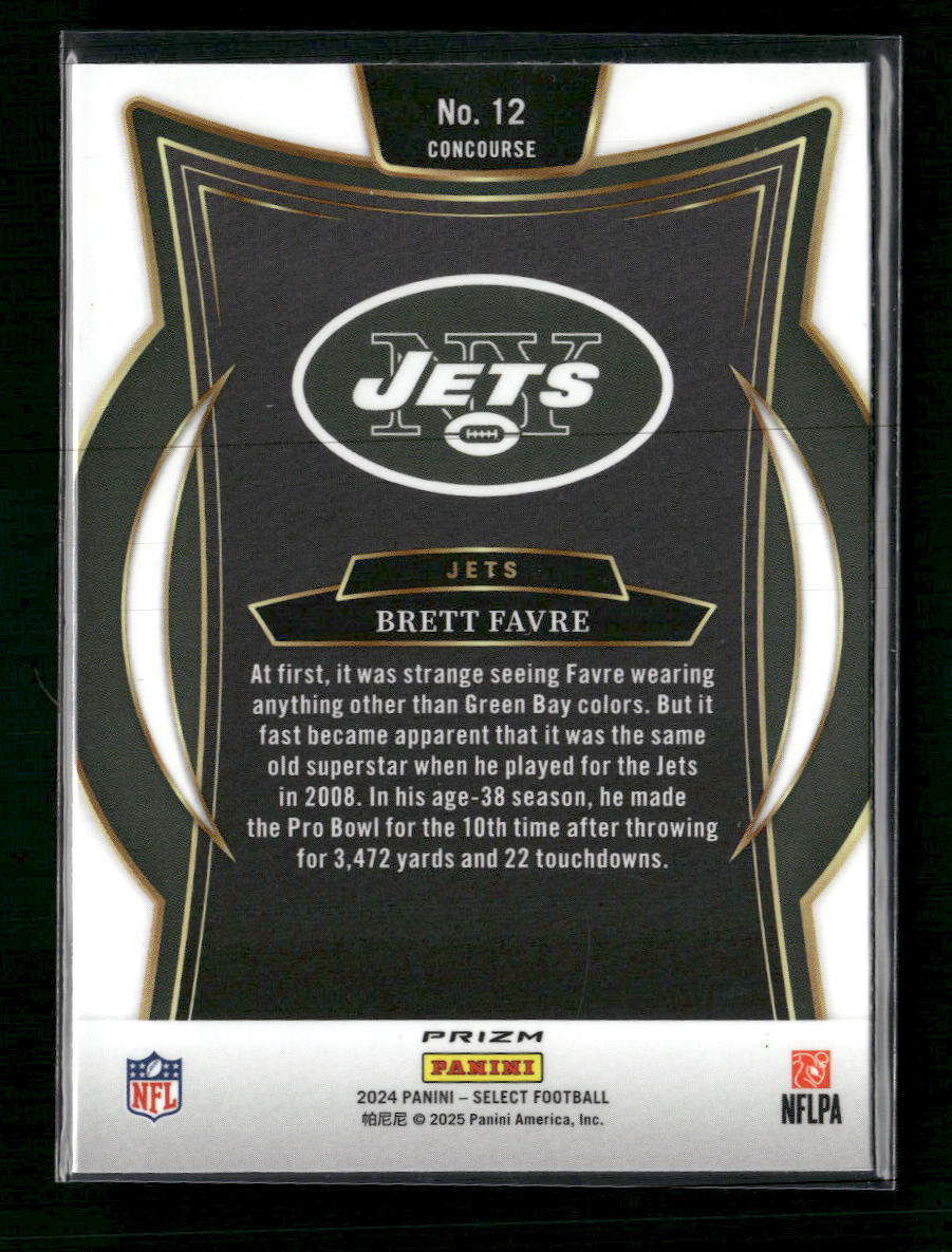 2024 Panini Select Zebra Prizm Shock Brett Favre #12