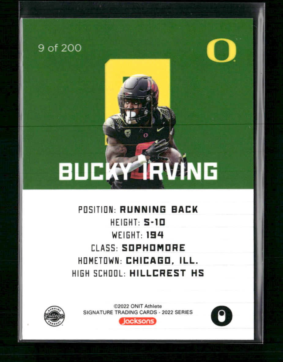 2022 ONIT Athlete Oregon Ducks Autographs Bucky Irving #/200 AU #NNO
