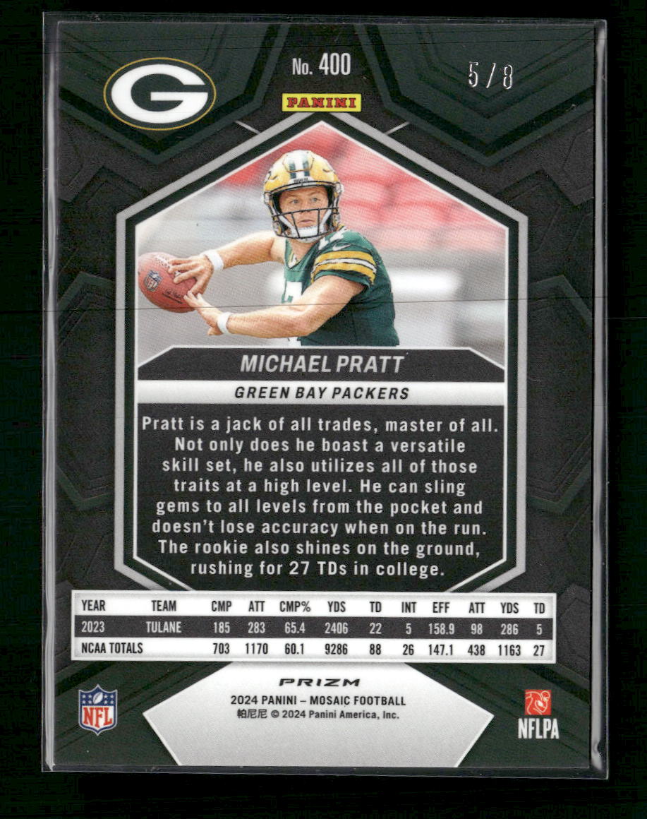 2024 Panini Mosaic Mosaic Choice Black Gold Michael Pratt #/8 #400