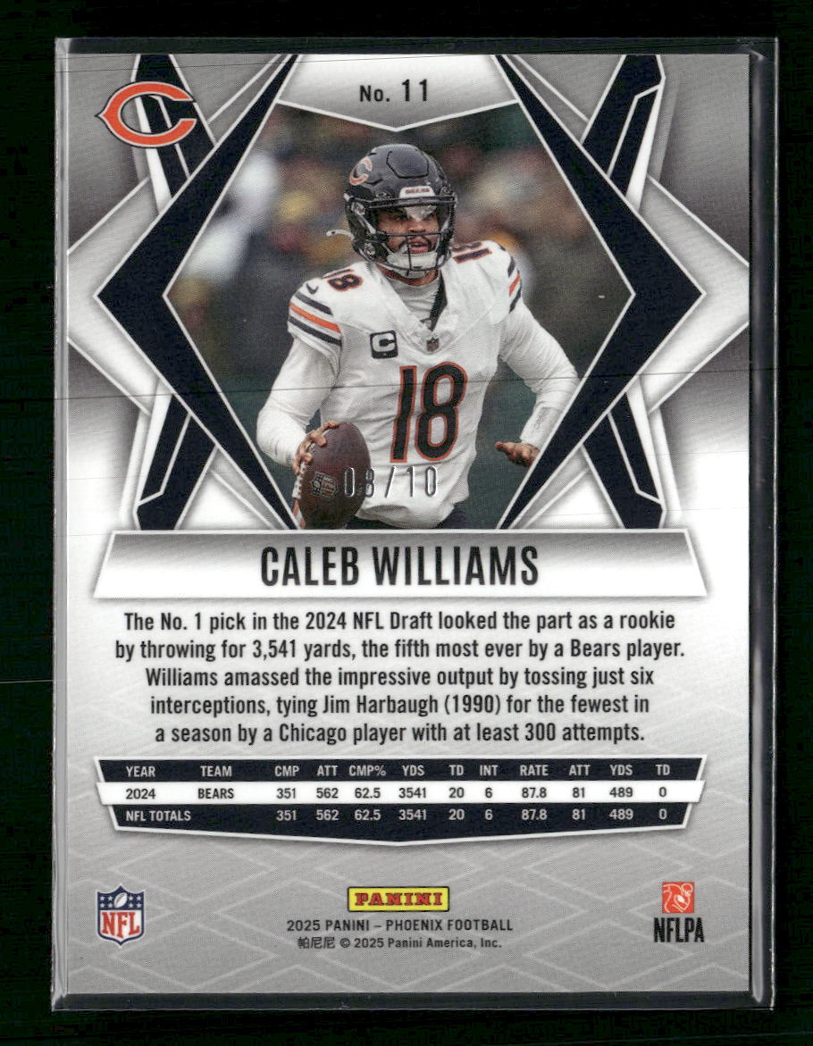 2025 Panini Phoenix Gold Hyper Prizm Caleb Williams #/10 #11