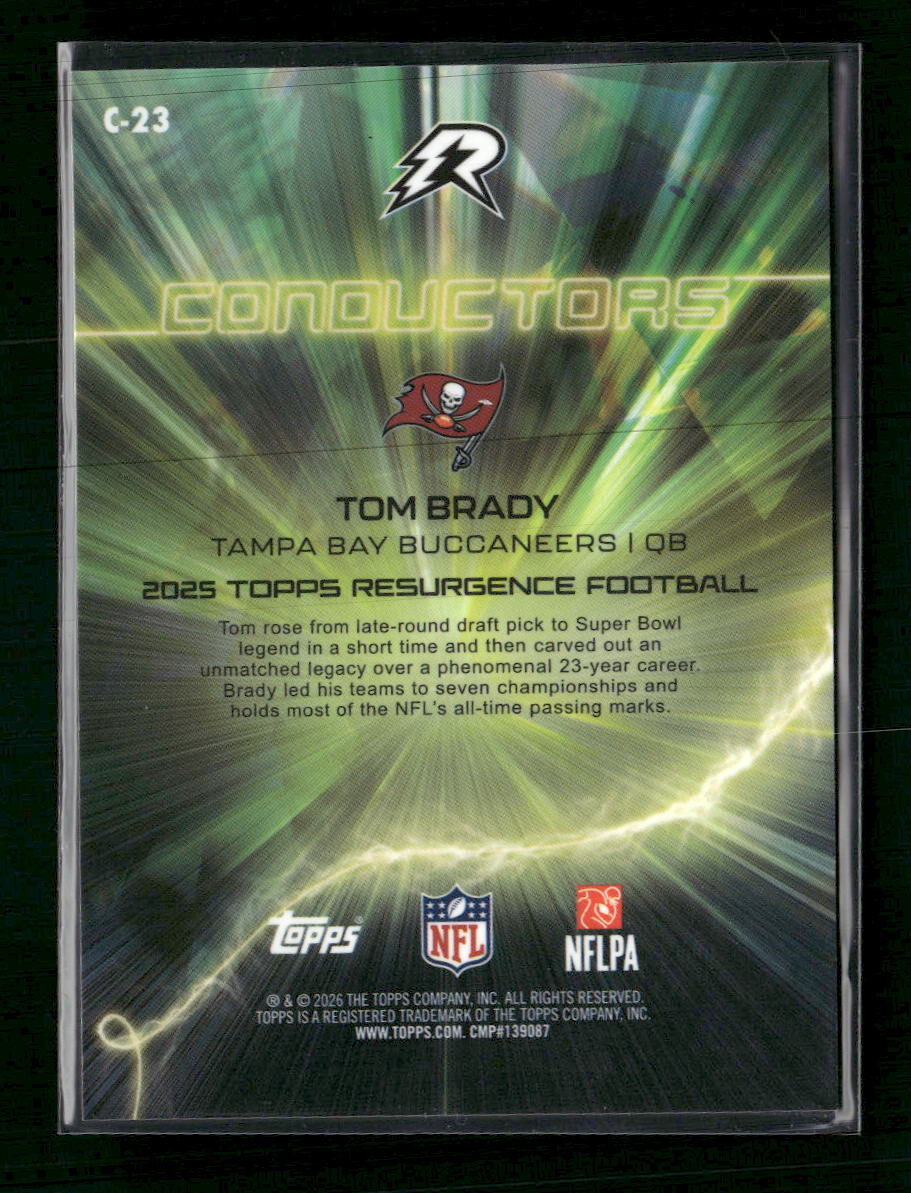 2025 Topps Resurgence Conductors Gold Power Surge Refractor Tom Brady #/50 #C-23