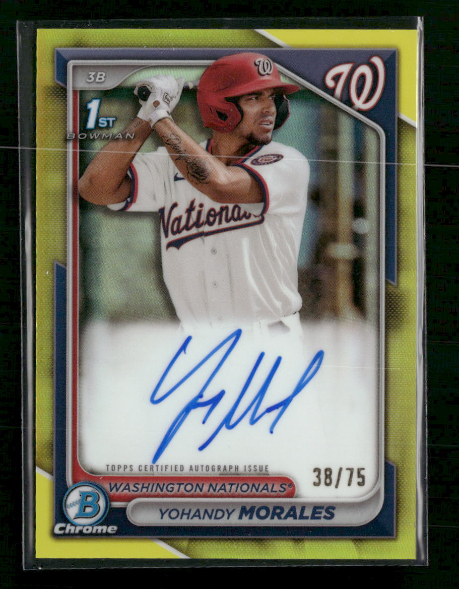 2024 Bowman Chrome Prospect Autographs Yellow Refractors Yohandy Morales #/75
