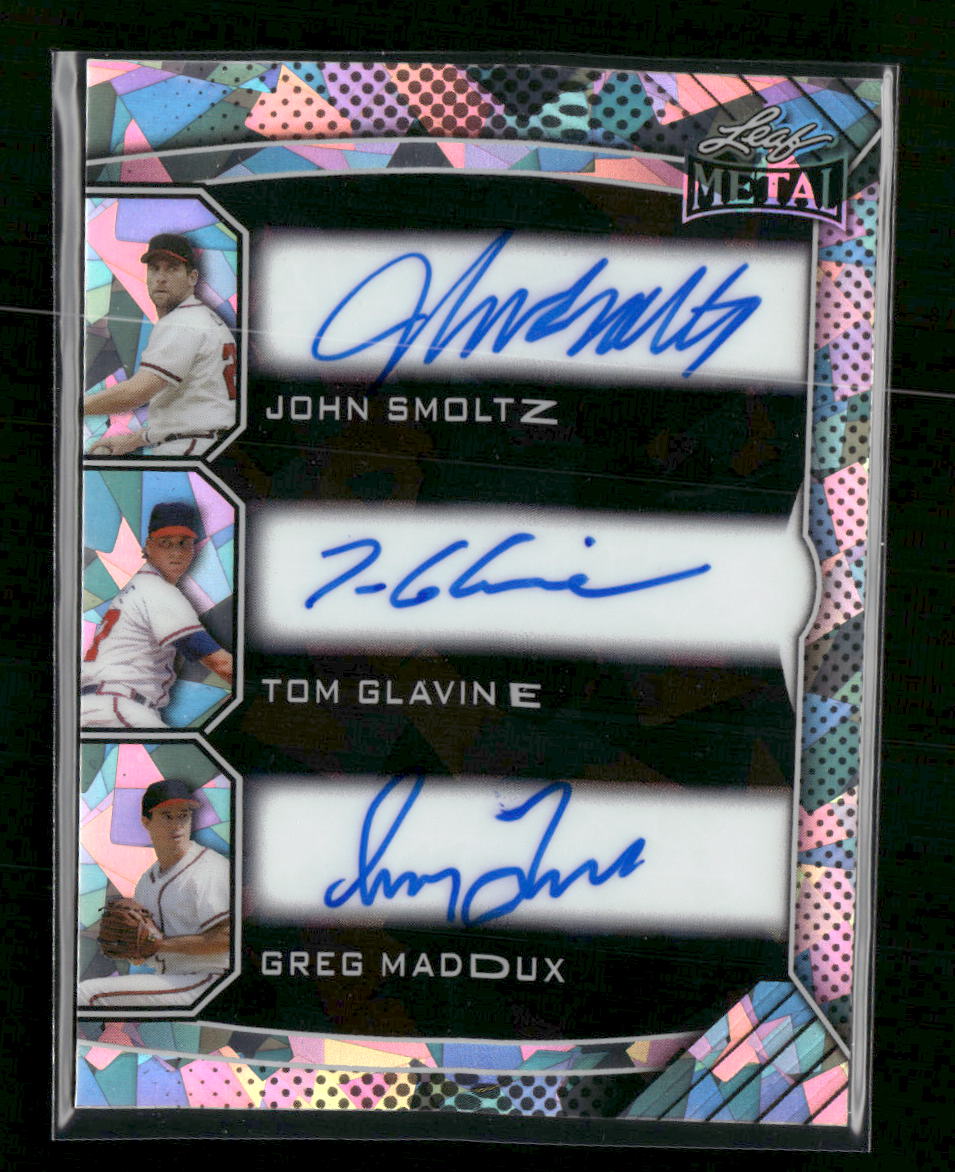 2026 Leaf Metal Triple Autographs John Smoltz / Tom Glavine / Greg Maddux /10