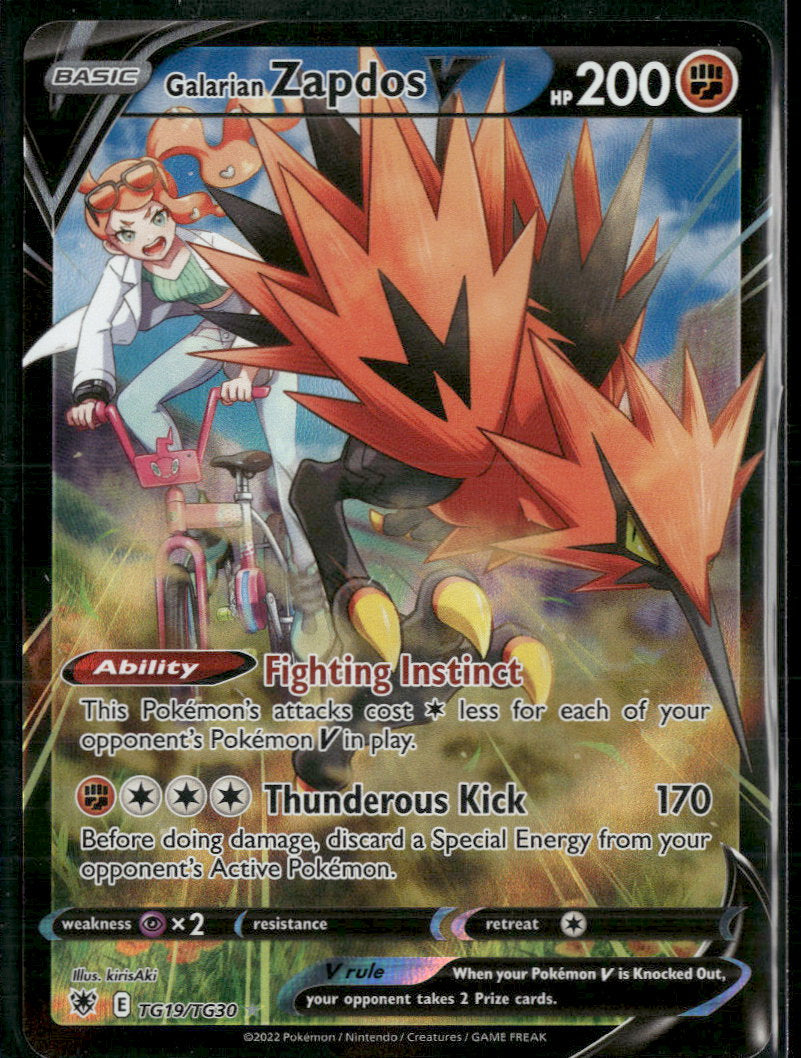 SWSH10: Astral Radiance Trainer Gallery Galarian Zapdos V #TG19/TG30