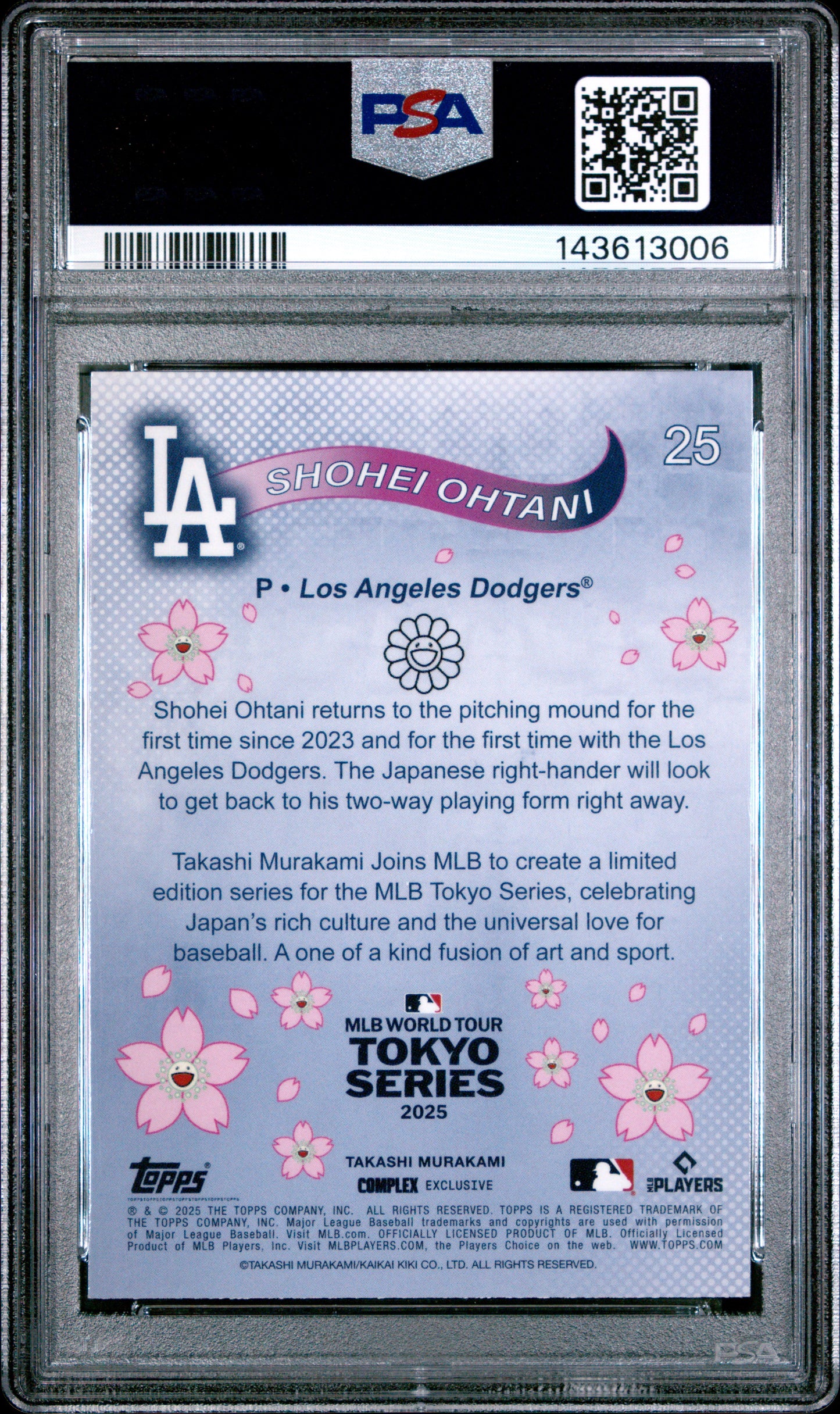 2025 Topps Takashi Murakami + Mlb World Tour Tokyo Series Shohei Ohtani 9 PSA