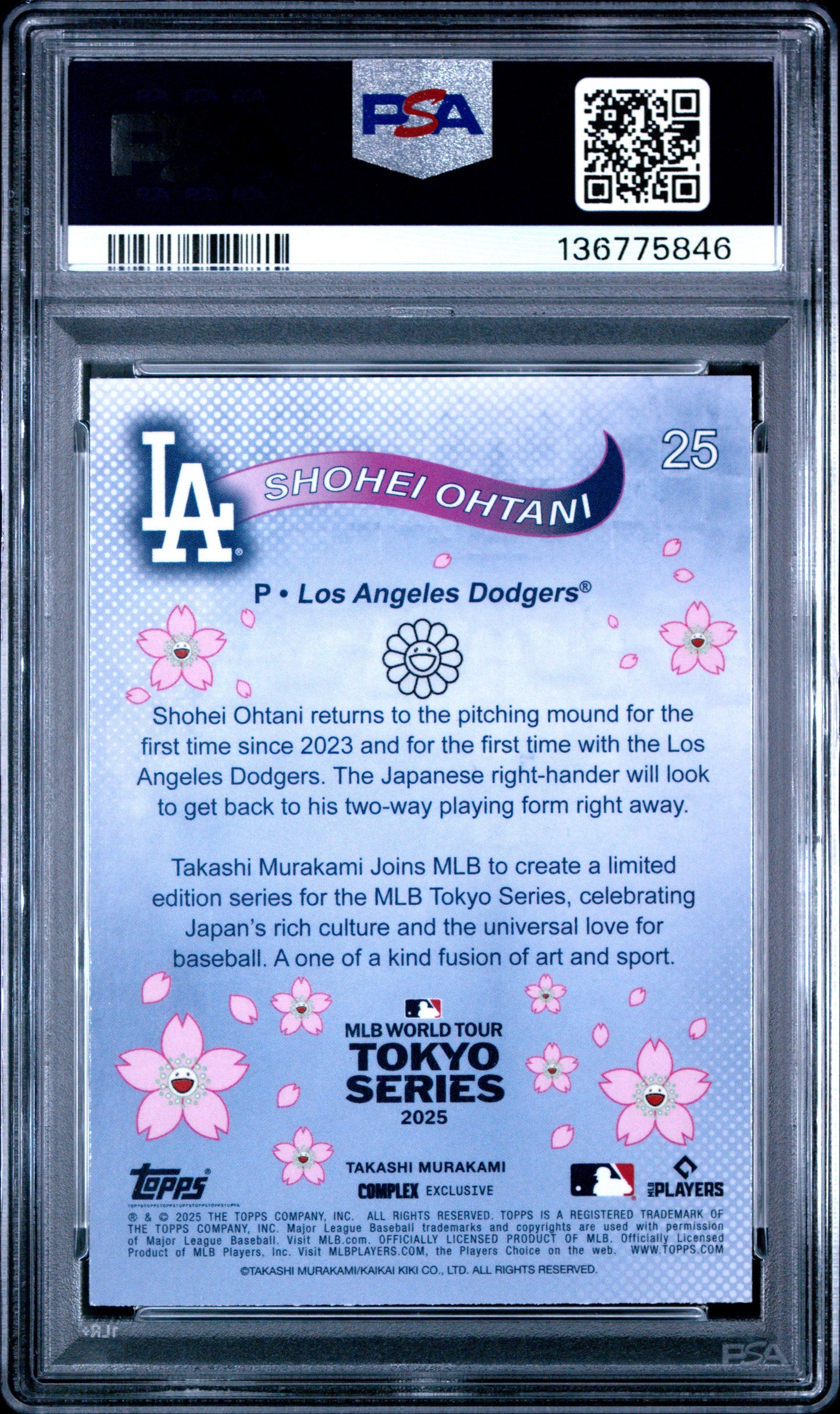 2025 Topps Takashi Murakami + Mlb World Tour Tokyo Series Shohei Ohtani 9 PSA