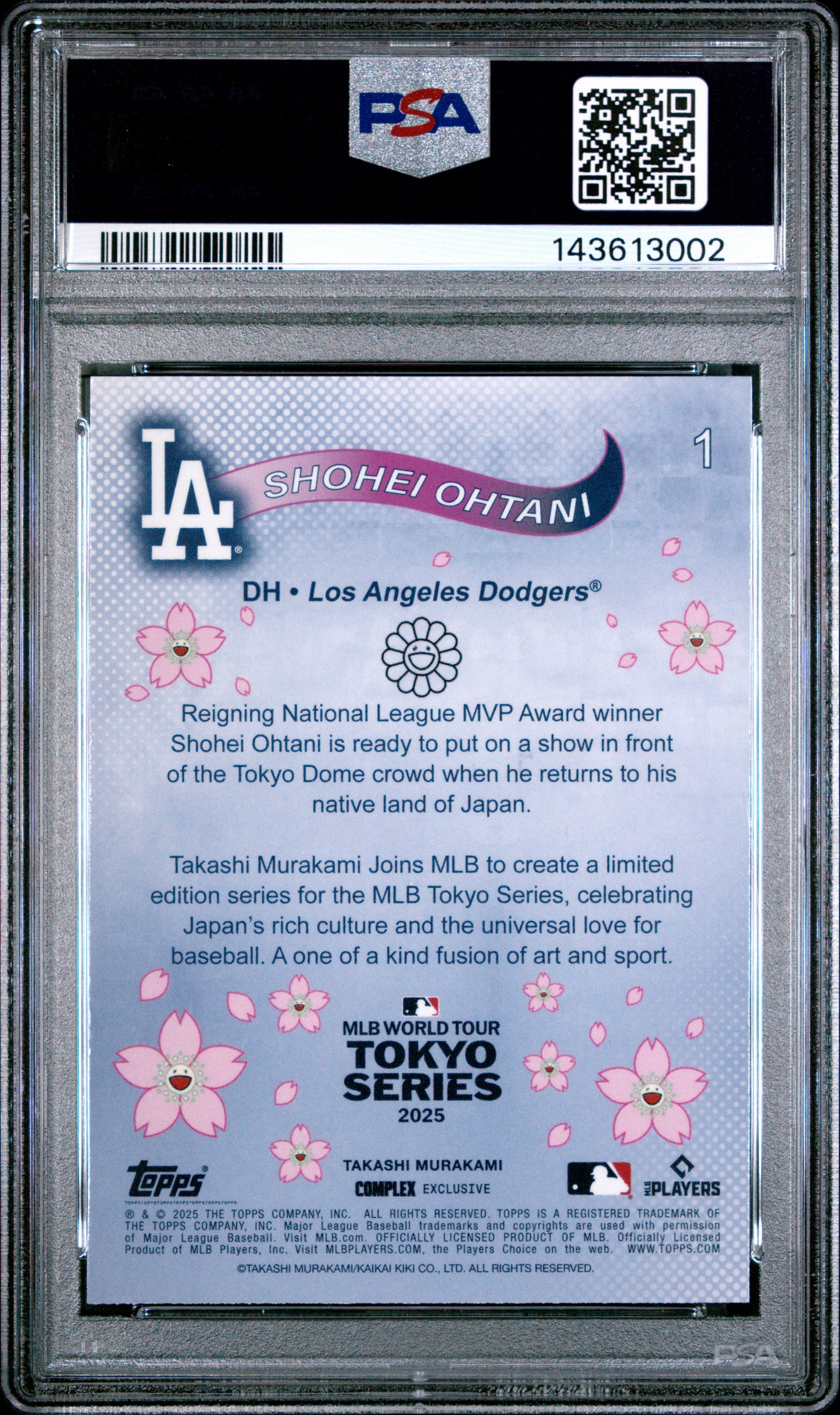 2025 Topps Takashi Murakami + Mlb World Tour Tokyo Series Shohei Ohtani 10 PSA