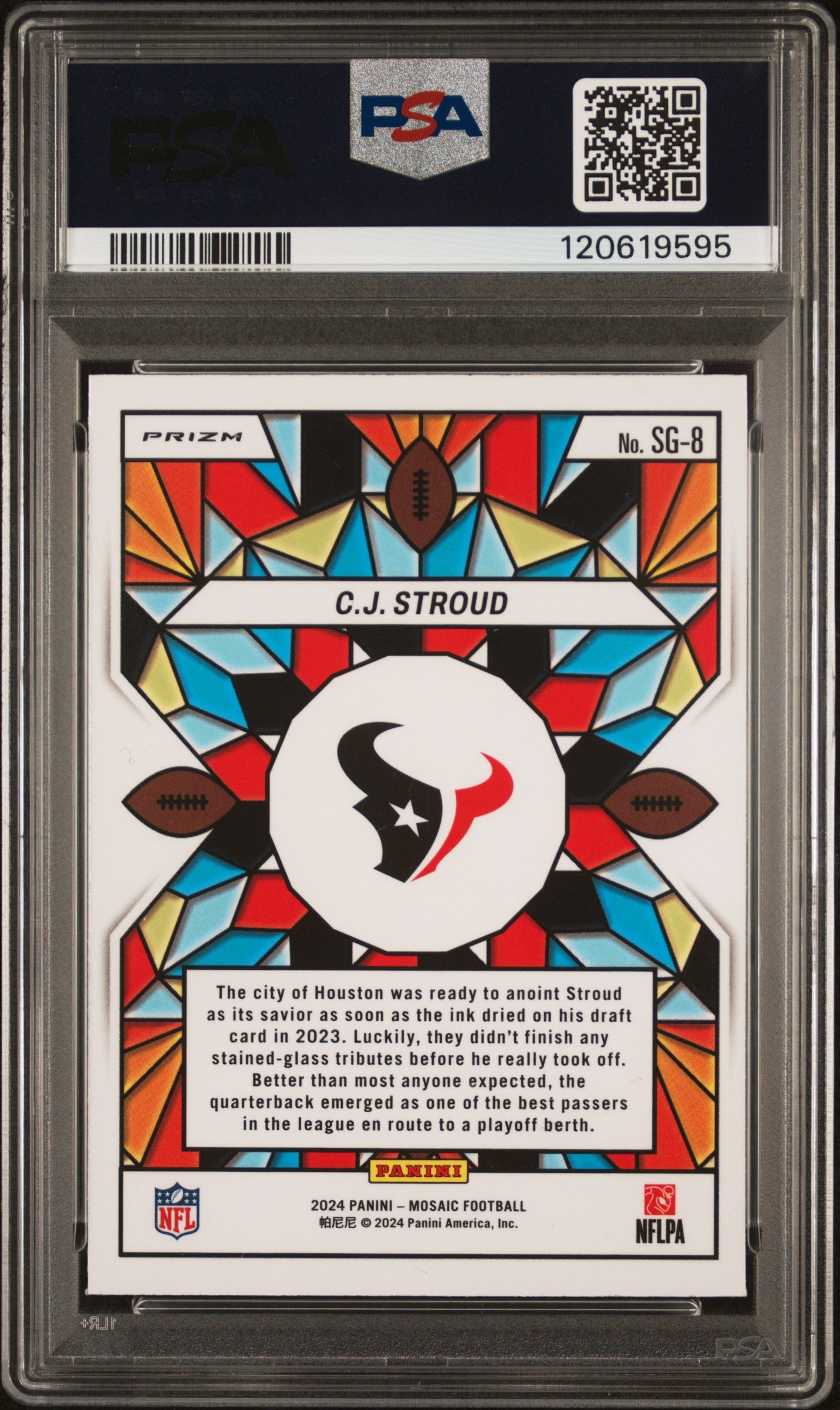 2024 Panini Mosaic Stained Glass Cj Stroud 10 PSA #SG8
