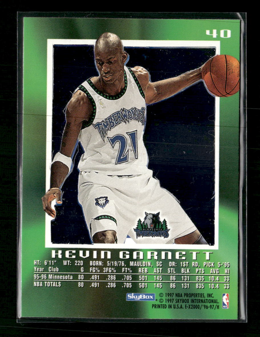 1996-97 E-X2000 Kevin Garnett #40