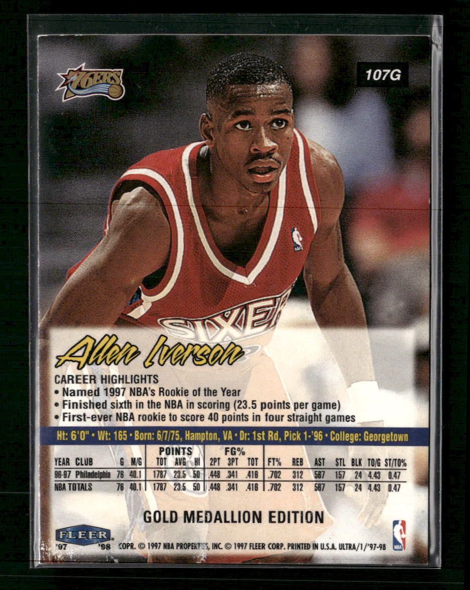 1997-98 Ultra Gold Medallion Allen Iverson #107G