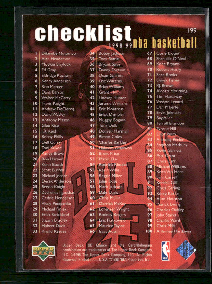 1998-99 UD Choice Michael Jordan #199