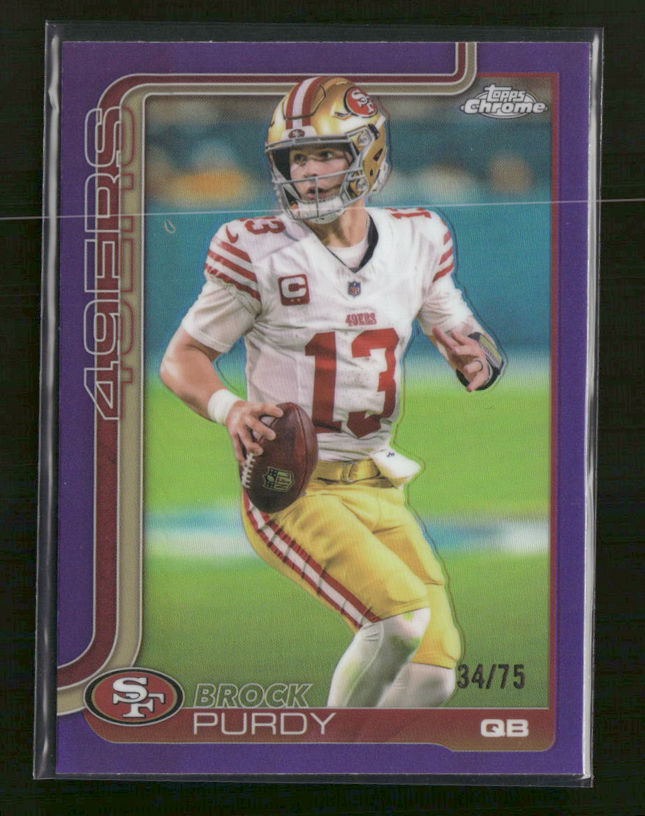 2025 Topps Chrome Purple Refractor Brock Purdy #/75 #262