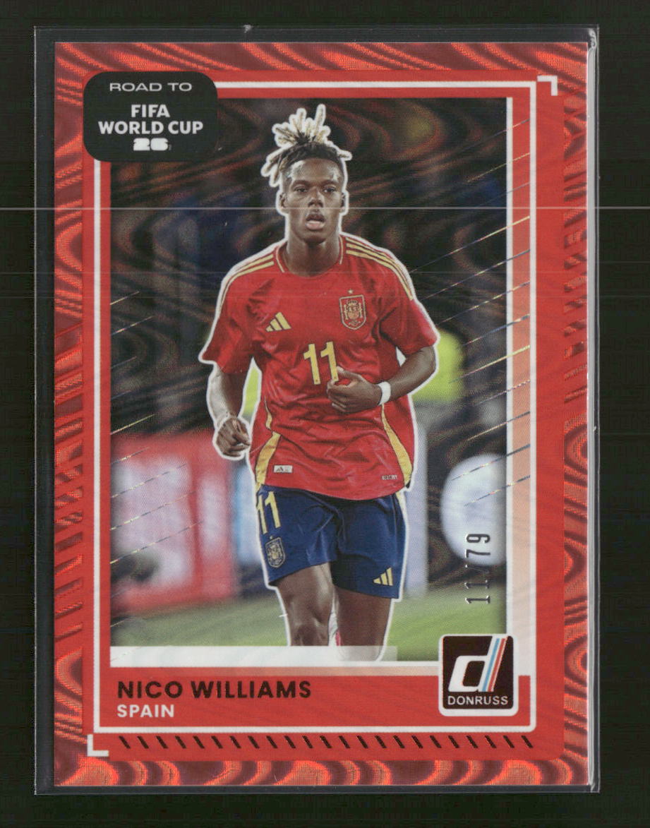 2025-26 Donruss Road to FIFA World Cup Red Swirl Nico Williams #/79 #12