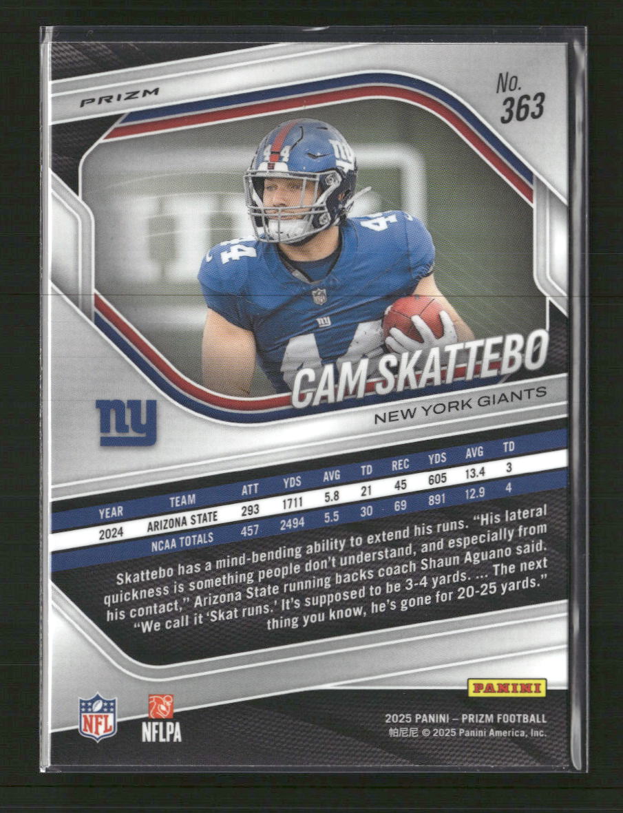 2025 Panini Prizm White Disco Cam Skattebo #363