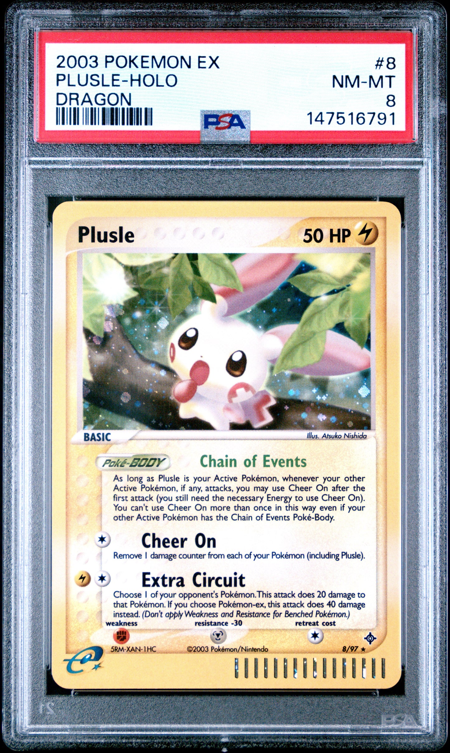 2003 Pokemon Ex Dragon Dragon Plusle-Holo 8 PSA #8
