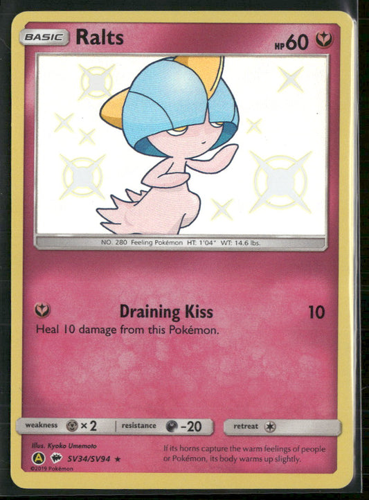 Hidden Fates: Shiny Vault Ralts #SV34/SV94