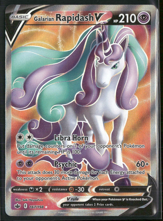 SWSH06: Chilling Reign Galarian Rapidash V (Full Art) #167/198